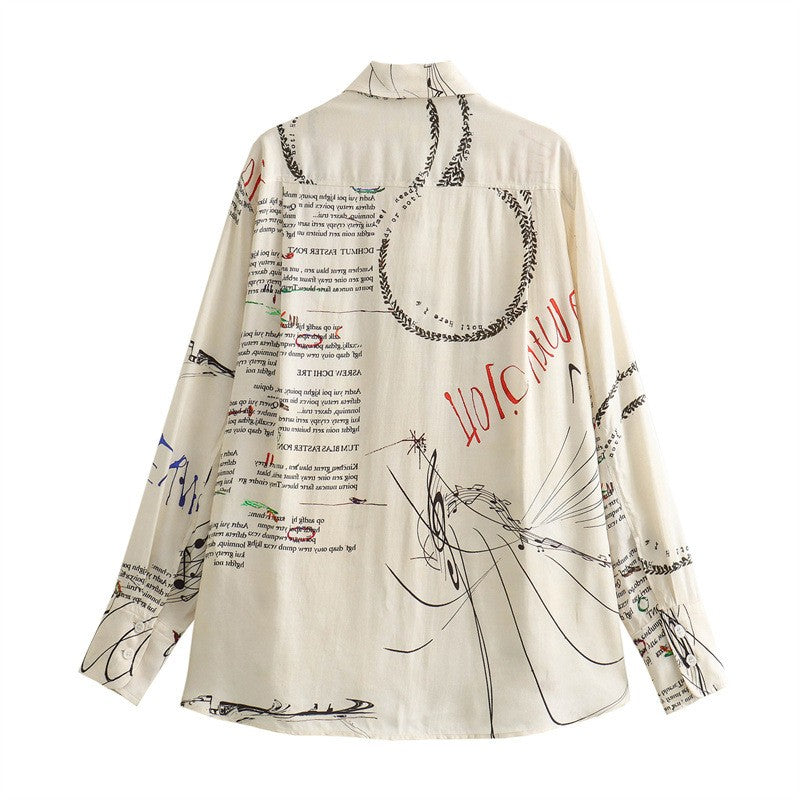 Graphic Silk Button Up Shirt