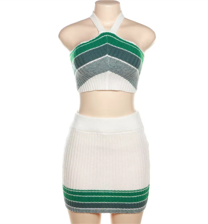 Knit Halter & Mini Skirt Set